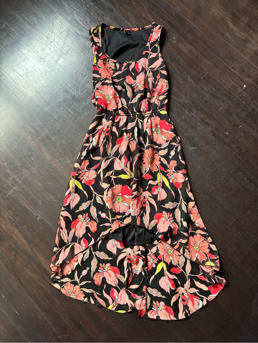 Floral summer high-low dress, size small